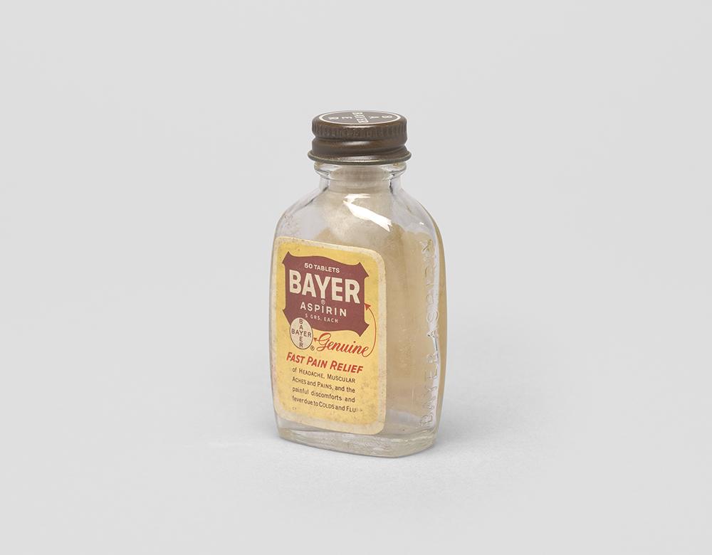 Bayer Aspirin 'Genuine' Fast Pain Relief Bottle, 1986